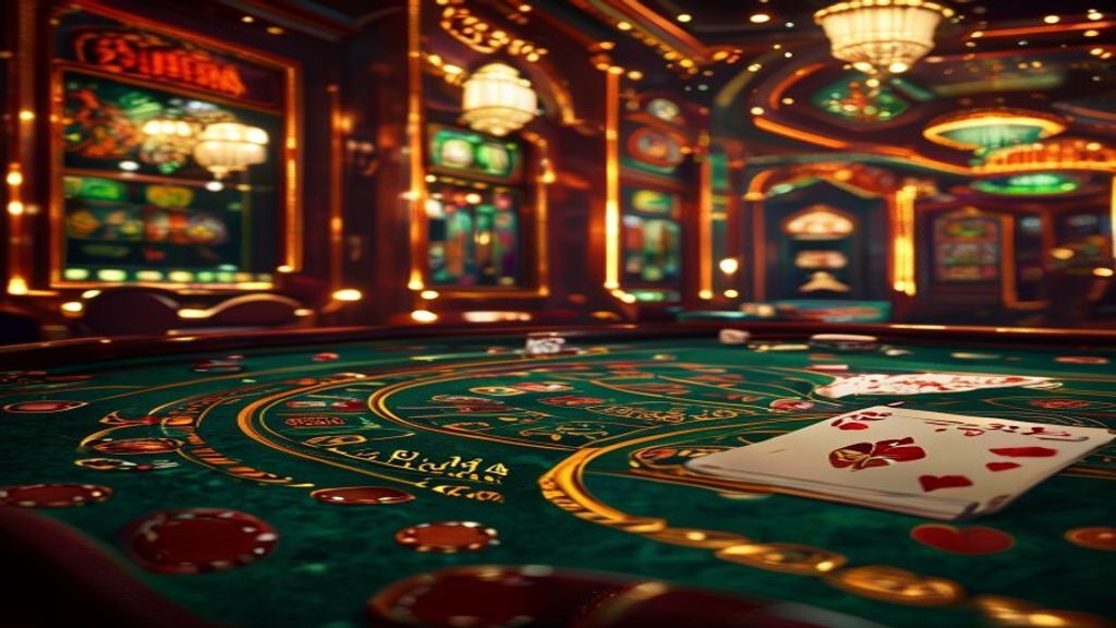 Maha Games casino backdrop for Maha Game Casino Crash Games: Fast Multiplier Betting Experience — gold cards on emerald felt