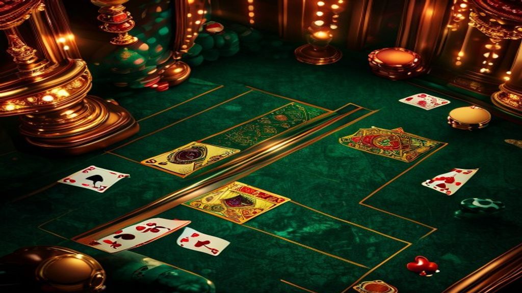 Maha Games casino backdrop for Is Maha Game Casino Legit in India? — gold cards on emerald felt