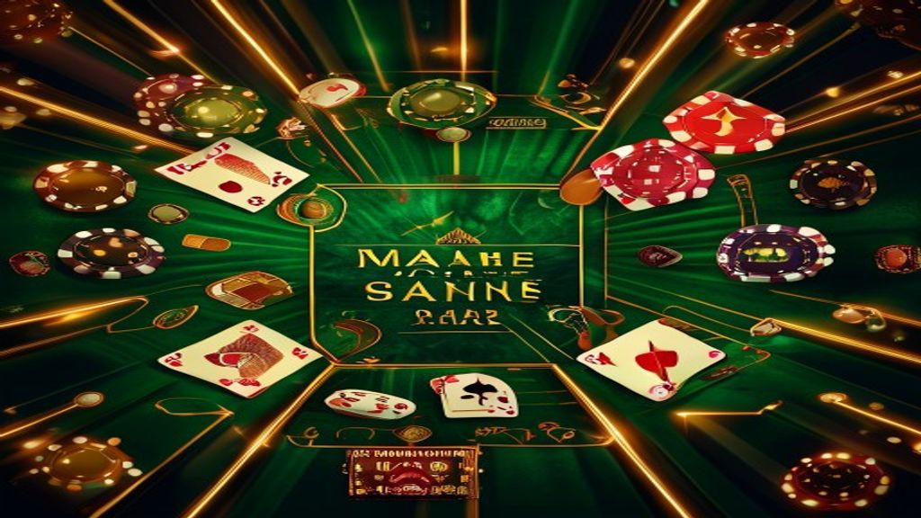 Maha Games casino backdrop for Maha Game Casino Table Games: Simple Rules, Fast Play, Big Variety — gold cards on emerald felt